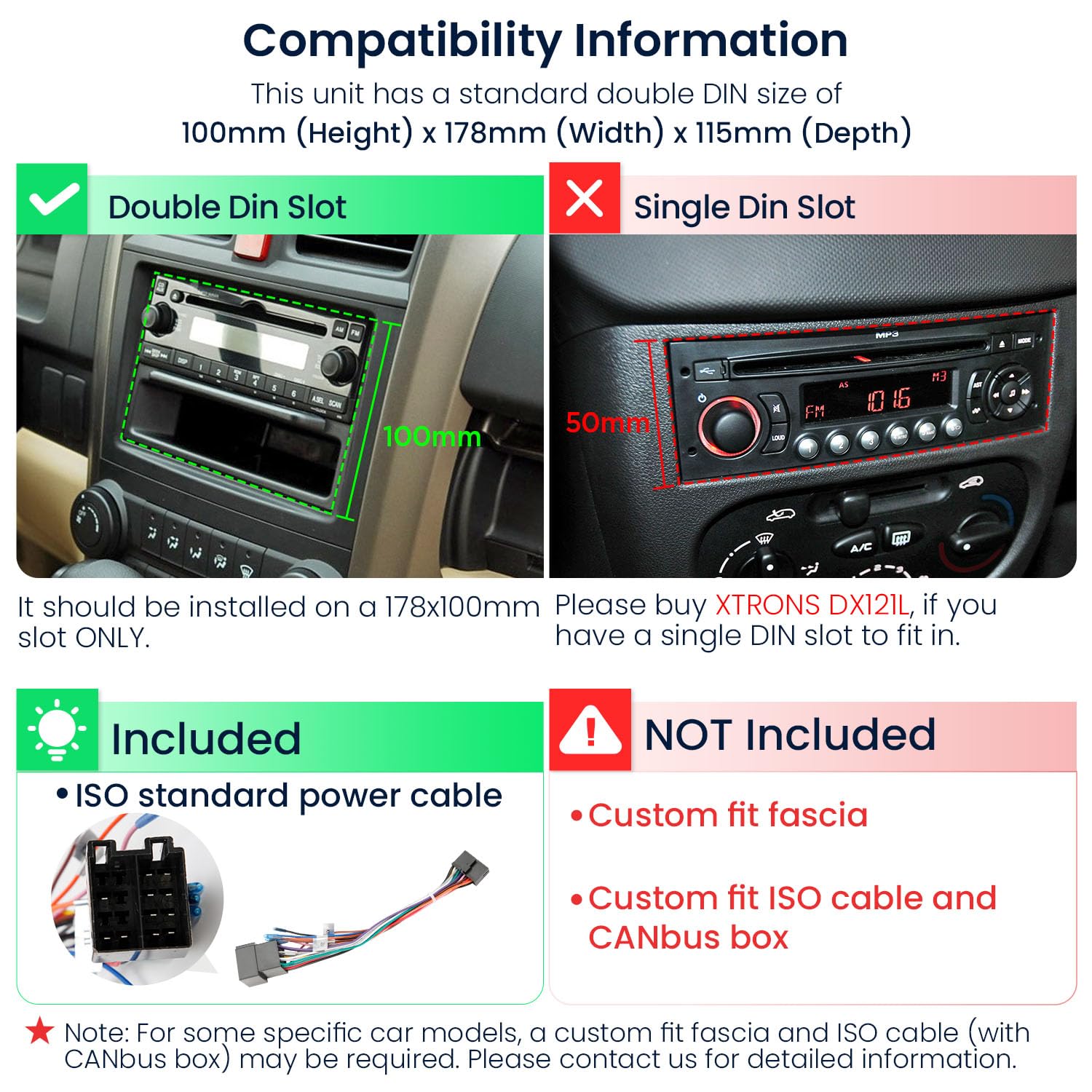 Amazon.com: XTRONS Universal Double Din Car Stereo, Android 14